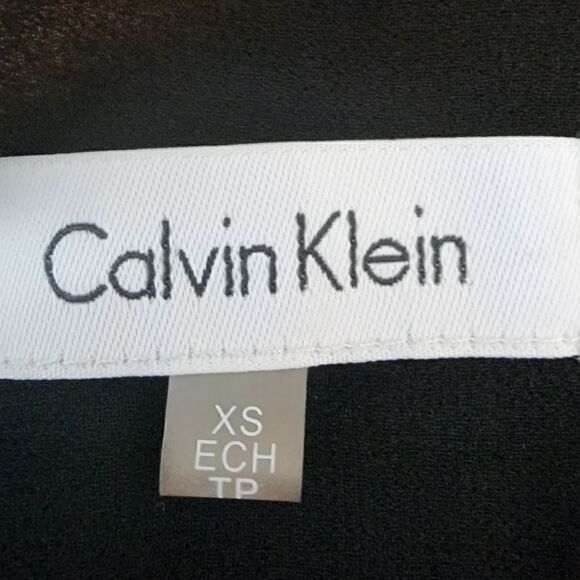 Calvin Klein Floral Sheer Long Bell Sleeve Loose Fit Lined Blouse Size XS - Picture 6 of 8